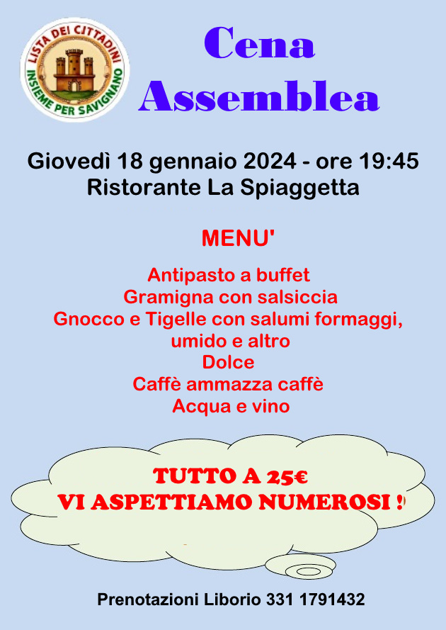 Invito Cena Assemblea 